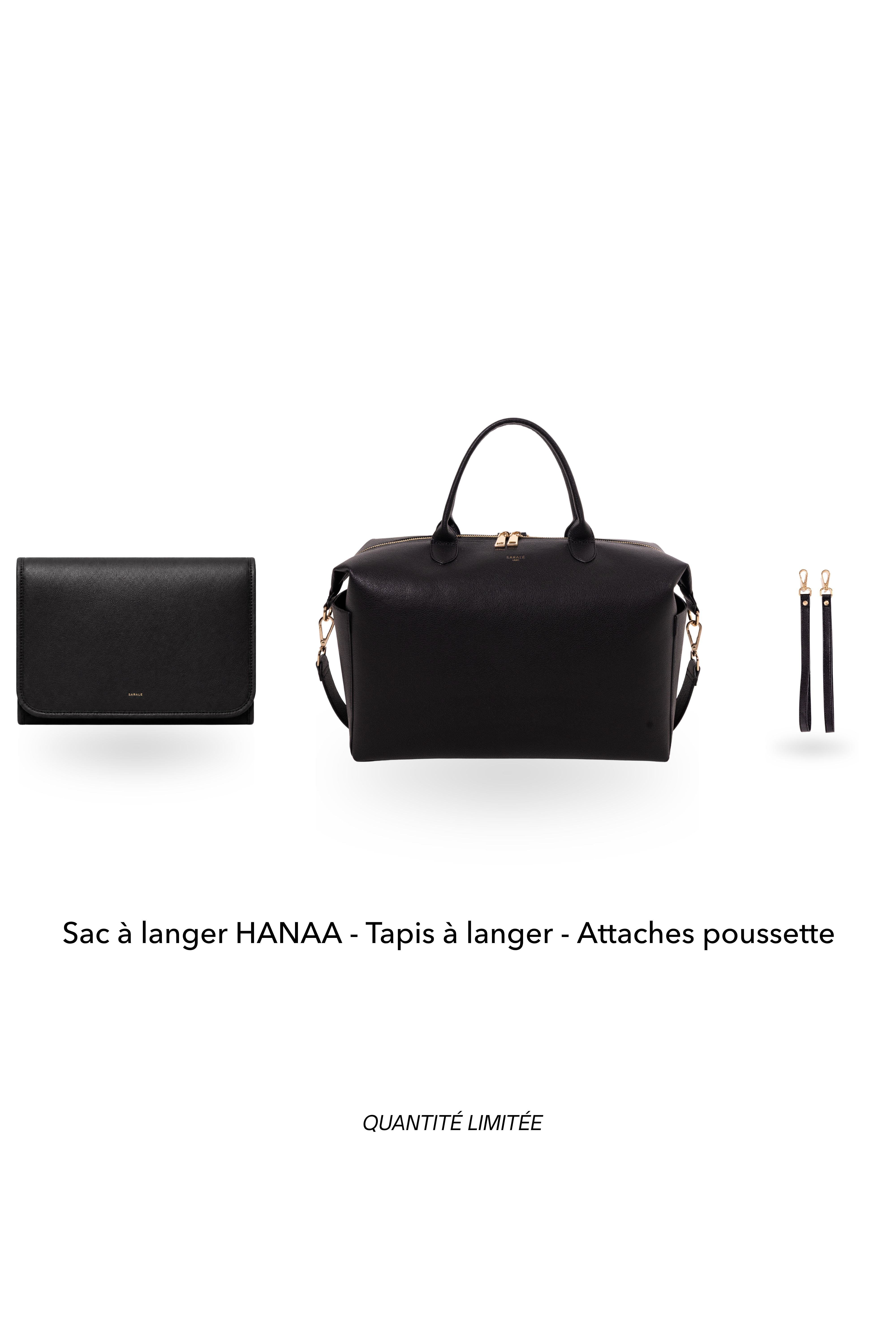 HANAA — Sac à langer — Noir Intemporel