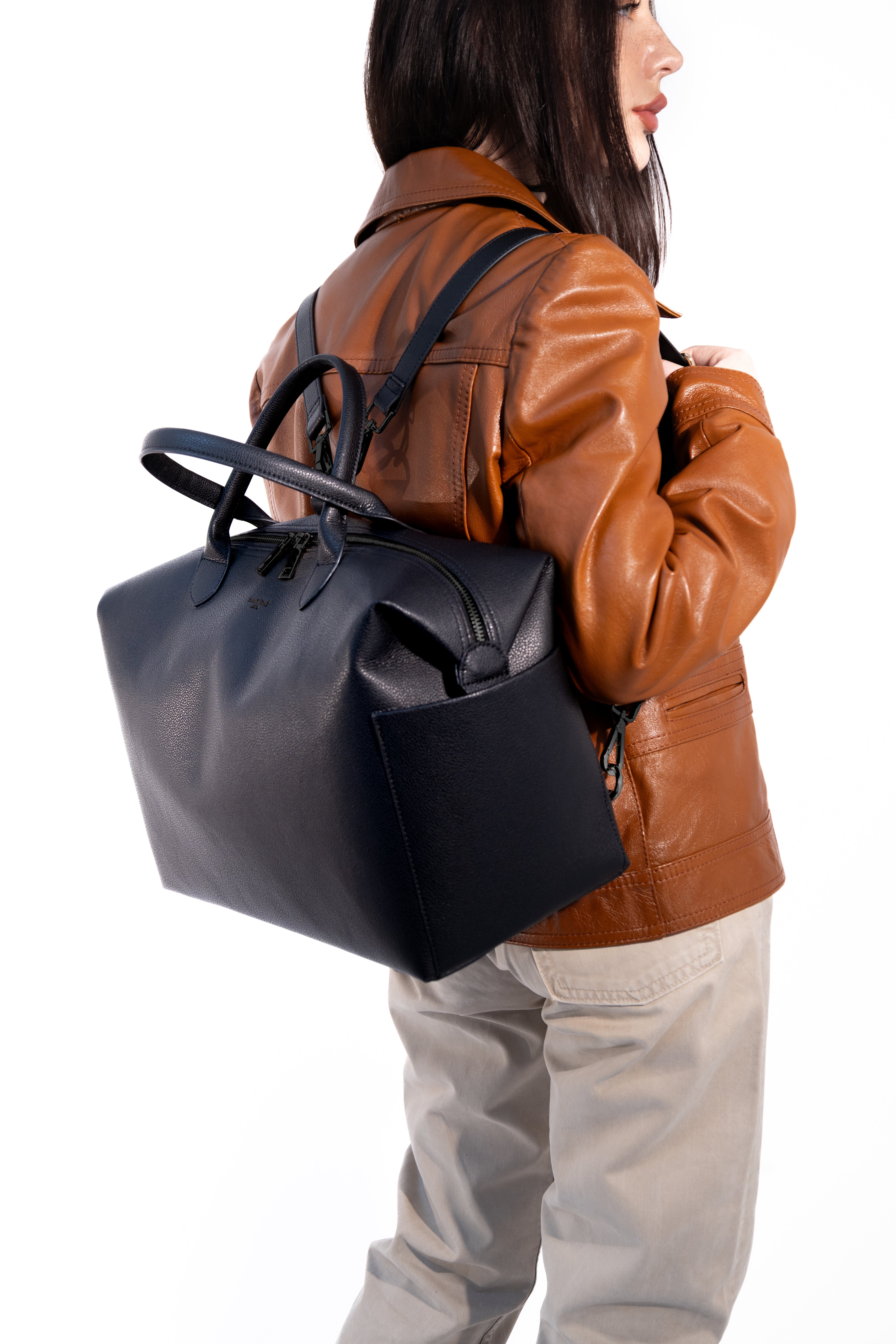 HANAA — Sac à langer — Noir Intemporel — Finitions noires